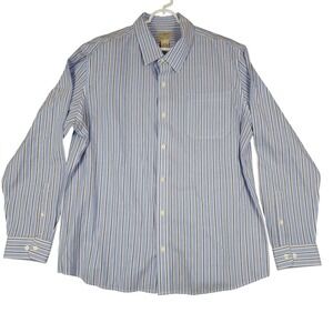 LL Bean Wrinkle Free Cotton Button Down Shirt Men's XL-REG Bright Sapphire